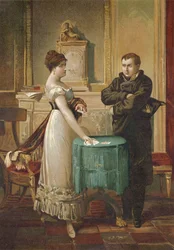Napoléon consultant la voyante Marie Anne Lenormand